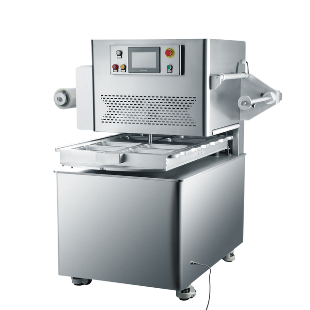 ZT-480 Вакуумный упаковщик лотков из кожи креветок Упаковочная машина Роторная машина для вакуумной формовки кожи Вакуумный упаковщик лотков для пищевых продуктов