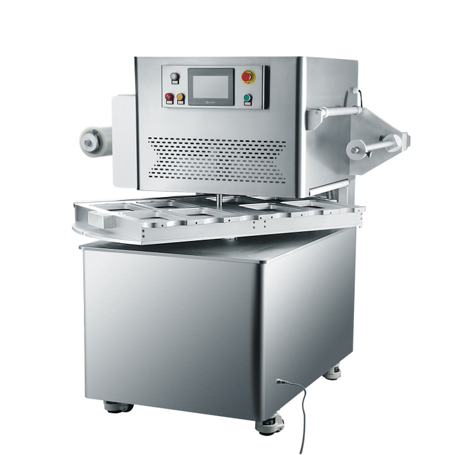 ZT-480 Вакуумный упаковщик лотков из кожи креветок Упаковочная машина Роторная машина для вакуумной формовки кожи Вакуумный упаковщик лотков для пищевых продуктов